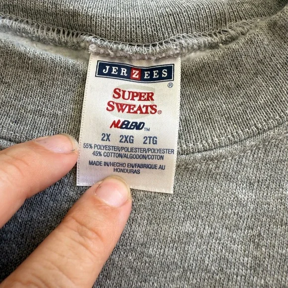 Vintage Seahawks Softball Jerzees Grey Sweater 2X Long Sleeve - Picture 4 of 8